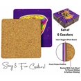 thumbnail image 4 of Inkdotpot Set of 6 Drink Coasters DecorativeNon,SlipCork Base4-inch Square PrintedCoastersEasy Clean- Musical Instruments, 4 of 8