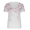 thumbnail image 4 of Patlollav Blouses Womens Summer V-Neck Lace Patchwork Short Sleeve Sexy Tops, 4 of 6