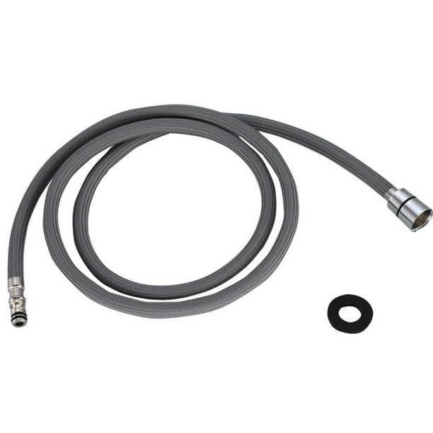 59 Inch Nylon Braided Flexible Water Hose For Kitchen Pull Out Faucet Hose Gray Quick Connect Plumbing Hose Tube