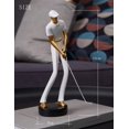 thumbnail image 4 of Estatuilla de golfista de arte, estatua decorativa, escultura de golf, arte de resina, regalo, blanco, 24cm, sección C, 4 of 5