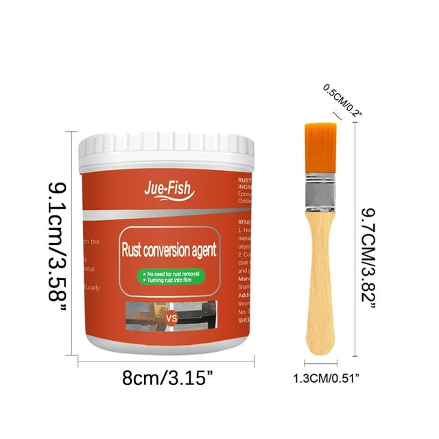 Hyknon Outils de Jardinage Dissolvant de Rouille Métallique, Agent de Conversion de Rouille, Convertisseur de Rouille Peinture Métallique, Brosse Métallique à Base d'Eau Dissolvant de Rouille, Peinture Multi-Usage 100/300ml pour Jardin Pelouse Femmes Hommes