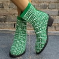 thumbnail image 5 of Bnwani Boots Women Pointed Toe Thick Chunky High Elastic Boot Green Size 6.5, 5 of 8