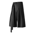 thumbnail image 4 of Zylarhe Men's Pants, Summer Casual Trousers Lightweight Flowy Wide Leg Cropped Pants With And Pleats For Comfort Big Black L, 4 of 5