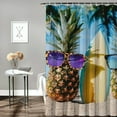 thumbnail image 2 of Patifu Pineapples Sunglasses Surfboard Shower Curtain with Hooks 36"x72, 2 of 7