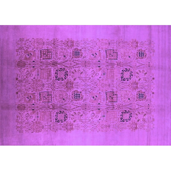 Ahgly Company Indoor Rectangle Oriental Purple Industrial Area Rugs, 3' x 5'