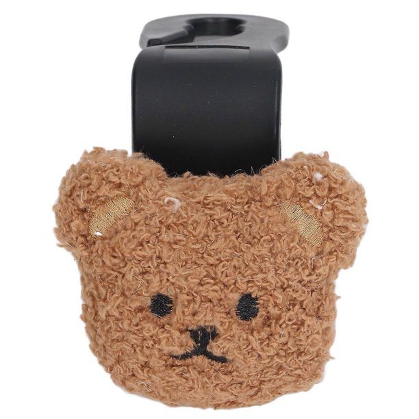 car seat back headrest hook portable cute plush bear decor car seat hook for bottle bib baby supplies brown bear