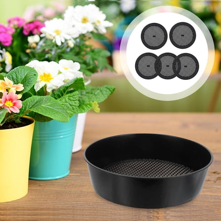 NICEXMAS 5Pcs Plastic Garden Filter Tools Black Sand Sieves for Gardening Use