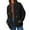 Black, variant on Women's Fleece Jackets Solid Color Hoodless Long Sleeve Casual Jacket Buttoned Cardigan Coat Outwears with Pockets