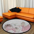 thumbnail image 4 of Coolnut Round Rugs for Living Room, Unicorn And Dancing Little Girl Non-Slip Coral Velvet Long Runner Rugs, Washable Water Absorbent Mat Carpet for Bedroom Kitchen Kids Room, 4 of 6