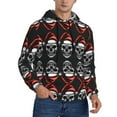 thumbnail image 2 of Honeii Skull santa hat Pattern Mens Hoodies Men's Loose Sleeve Sweatshirt,Pullover Hooded Sweatshirt for Men,Essentials Hoodie-XX-Large, 2 of 7