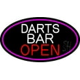 thumbnail image 1 of Dart Bar Open Oval With Pink Border LED Neon Sign 13 x 24 - inches, Clear Edge Cut Acrylic Backing, with Dimmer - Bright and Premium built indoor LED Neon Sign for Bar decor., 1 of 7