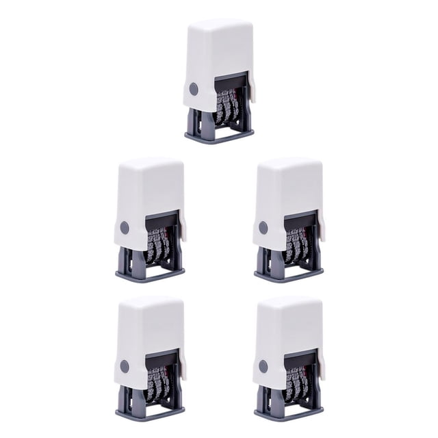 jesticaly Date Stamp Mini Self-inking Portable Notary Stampers Save Places Lock Design Widely Use Colorfast Dating Stamps No.1 5Set