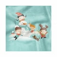 thumbnail image 1 of Winter Decorative Satin Napkins Set of 4, Cartoon of Kids with Dog Having Fun Playing Snowball Fight Snowman Happiness Print, Square Fabric Party & Dinner Napkin, 12", Multicolor, by Ambesonne, 1 of 2