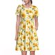 thumbnail image 1 of Easygdp Yellow White Plaid Sunflower para Vestido Transpirable de Mujer, Vestido Suelto de Manga Corta con Pliegues y Bolsillos para el Verano, 1 of 6
