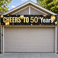 thumbnail image 5 of LUUFILx Black Background Golden Cheers to 50 Years Banner Party Decoration Backdrop, 5 of 7