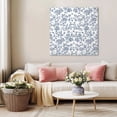 thumbnail image 5 of Blue Flower Wall Art Painting on Canvas, Vintage Farmhouse Boho Leaf Spring Summer Canvas Art Home Prints Wall Art Framed Modern Artwork for Living Room Bedroom Wall Decor 20x20in, 5 of 9