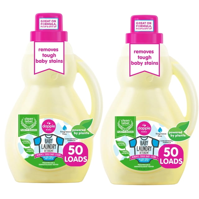 Detergente para ropa Dapple Baby Plant Powered 1,5 L (paquete de 2)