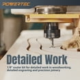 thumbnail image 7 of POWERTEC Down Cut 1/8" Spiral Router Bit w/ 1/4" Shank Carbide Router Bit, 1/2" Cutting Length & 2" Long. Fits CNC Router, Handheld Router, Router Table & Plunge Router for Router Bushing (73040), 7 of 7
