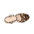 thumbnail image 4 of BLISSFUL STEP Women's Strappy Platform Slingback Stiletto Heels Sandals Leopard 6, 4 of 7