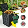 thumbnail image 4 of 80 Gallon Compost Bin - Black PP Rectangular Outdoor Garden Waste Bin with All-Round Air Vents - Easy Assembly, Bottom Sliding Door for Fertilizer Removal - Ideal for Lawn & Garden, 4 of 11