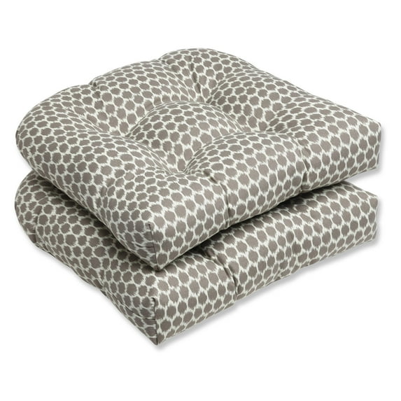 Pillow Perfect Outdoor/ Indoor Seeing Spots Sterling Wicker Seat Cushion (Set of 2)