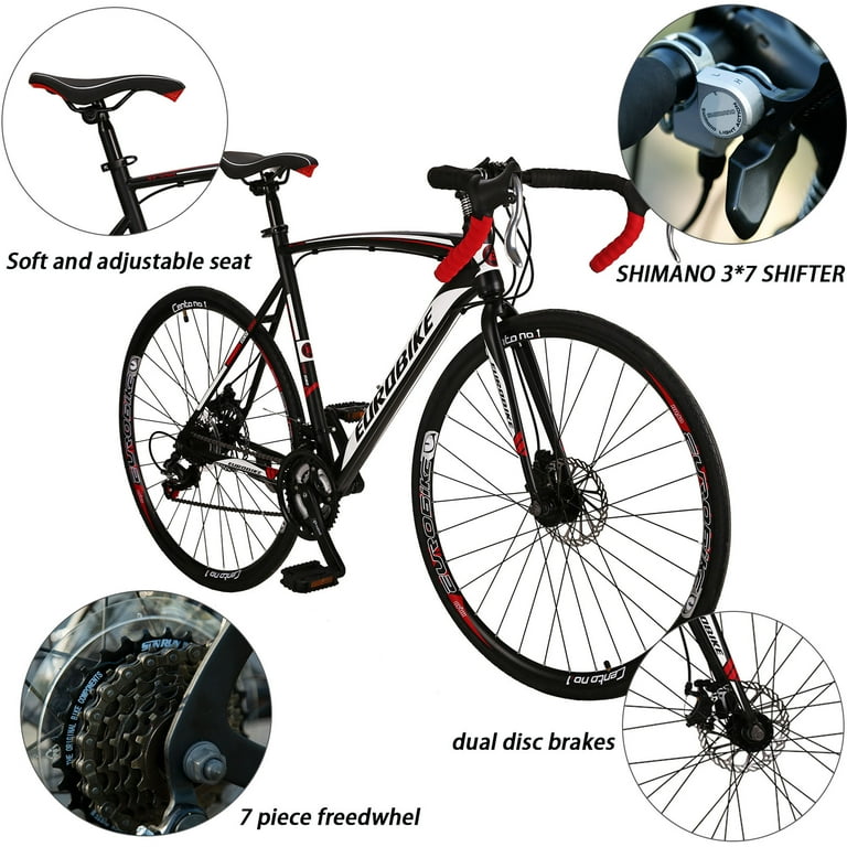 Eurobike XC550 21 Speed Road Bike with Disc Brakes, 700C