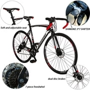 Eurobike XC550 Road Bike 21 Speed 700C wheels Racing Bike for Men 54Cm Adult Commuter Bicycle Black