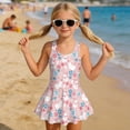 thumbnail image 3 of DISNIMO Little Girls One Piece Swimsuit Bunny Easter Egg Printed Quick Dry Beach Swimwear Soft U Neck Bathing Suit for Kids Sleeveless Swim Dress, 3 of 8