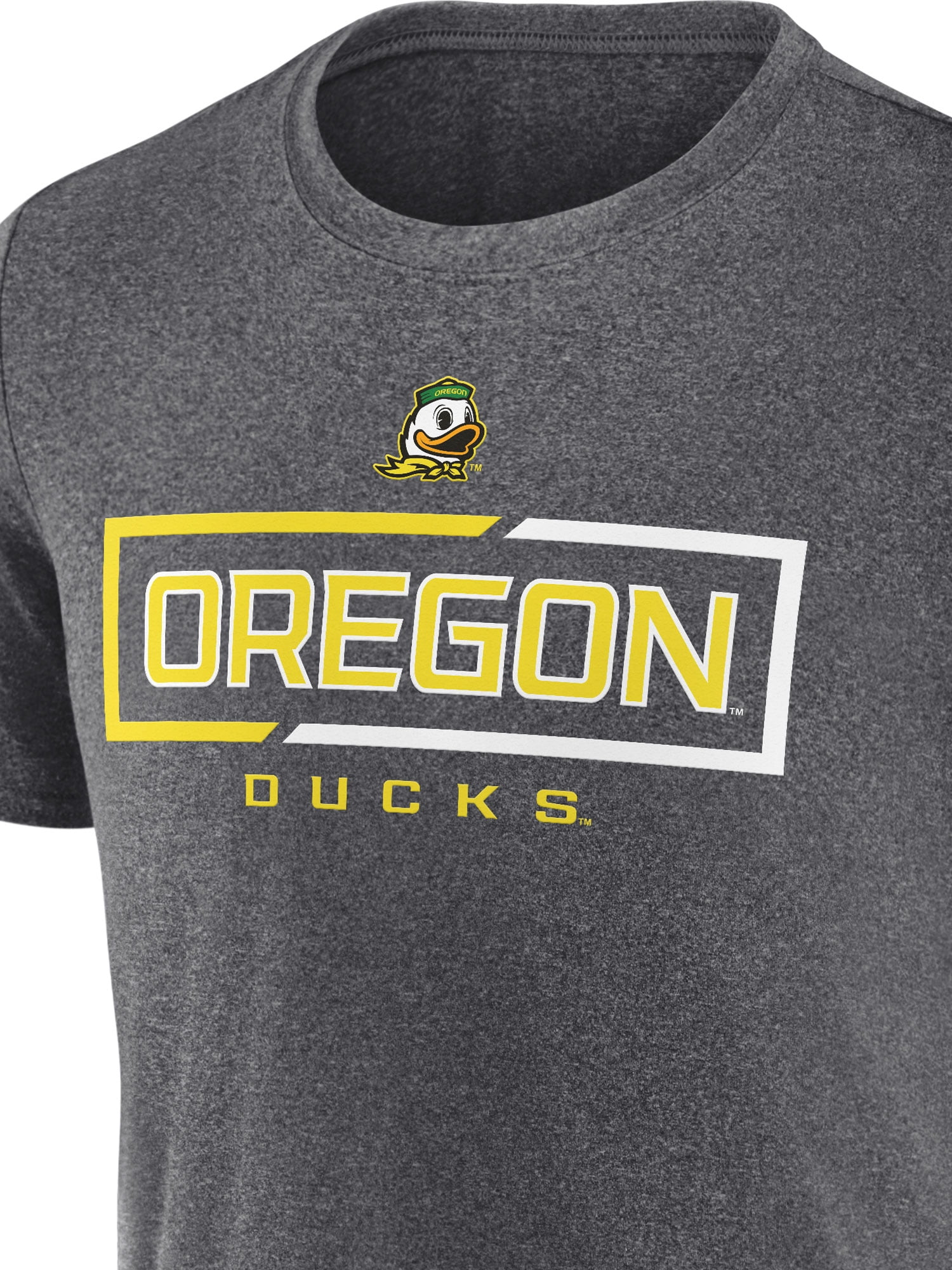 NCAA Oregon Ducks Men's Synthetic Charcoal Heather Short Sleeve T-Shirt