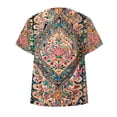thumbnail image 5 of Zwiiyzr Women's Casual T-Shirt Boho Printing Short Sleeve V-Neck Blouse Orange (M), 5 of 5