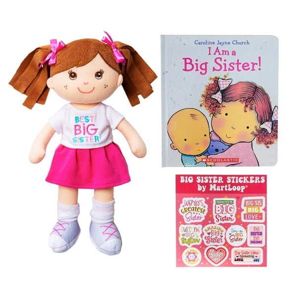 Paquete de regalo MartLoop Best Big Sister Doll con libro y pegatinas