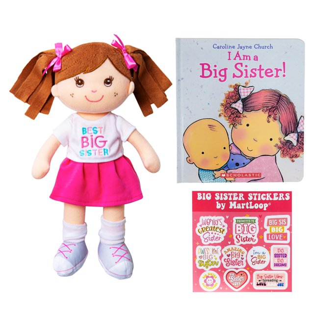Paquete de regalo MartLoop Best Big Sister Doll con libro y pegatinas