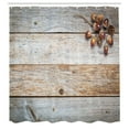 thumbnail image 3 of Ambesonne Wooden Shower Curtain, Acorns and Cons Timber, 69"Wx84"L, Brown, 3 of 5