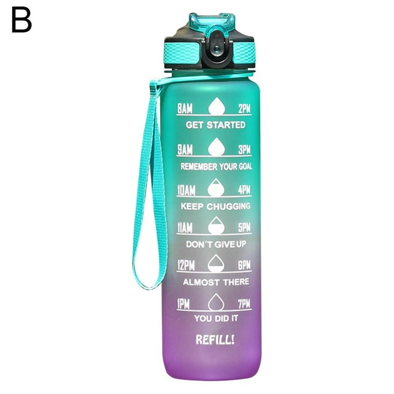 1L 34oz Cup BPA Free Gradient Color Motivational Gym Fitness