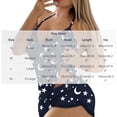 thumbnail image 3 of QINGFSAP Women Sleep Romper Halter Neck Sleeveless Deep V Lace Trim Bodysuit with Print, 3 of 6