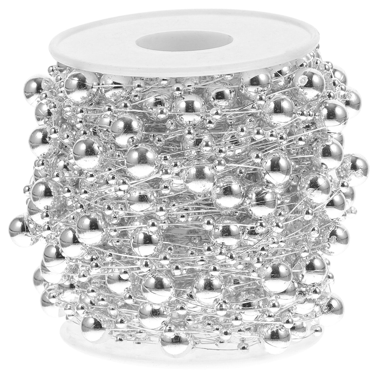 Hemoton 1 Roll Christmas Tree Beads Chain Faux Pearl Beads Strand for