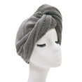 thumbnail image 2 of turban pour Cheveux - Serviette en microfibre - 31 x 71 cm (Gris Foncé) 2 Pcs, 2 of 5