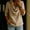 Khaki, variant on Womens Relaxed Fit 3/4 Sleeve Cowl Neck Cotton Blouse - Solid Light Blue,Size 2XL