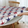 thumbnail image 4 of Round Fitted Tablecloth with Elastic Patriotic USA Flag White Vintage Fitted Table Covers for Round Tables Waterproof Reusable Vinyl Table Cloth for Indoor and Outdoor 45"-56" ,24ju26caA44, 4 of 7