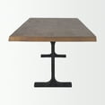 thumbnail image 5 of Araxi Rectangular Dark Brown Wood w/ Black Metal Base Dining Table, 5 of 6