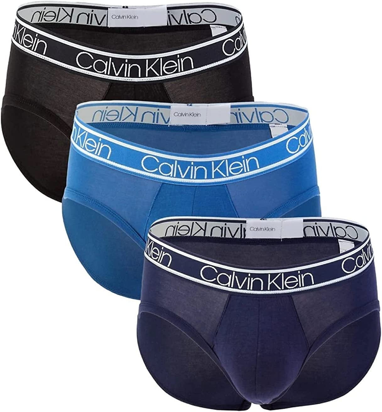 Calvin Klein Mens The Ultimate Comfort Viscose Made From Bamboo Hip Briefs  3 Pack ObsidianNP2260-916/B_Blue, Medium 