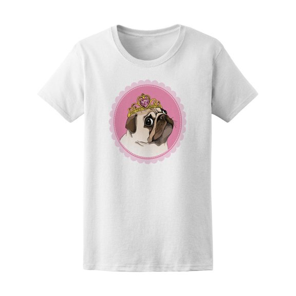 Princess Pug With Crown On Pink Tee Women's -Image by Shutterstock