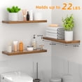 thumbnail image 4 of Cshidworld Floating Shelves for Wall, 16" Bathroom Shelf Rustic Wood with Metal Brackets, Floating Shelf for Bathroom, Living Room, Bedroom and Kitchen, Farmhouse Decor Set of 3, Rustic Brown, 4 of 7