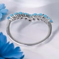 thumbnail image 4 of Blue Turquoise Bridal Band Half Eternity Curved Matching Band Sterling Silver Gold Band December Birthstone Gift, 4 of 4