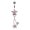 Light Pink, variant on Sparkle Shooting Stars 14G Surgical Steel Belly Button Ring, Light Pink