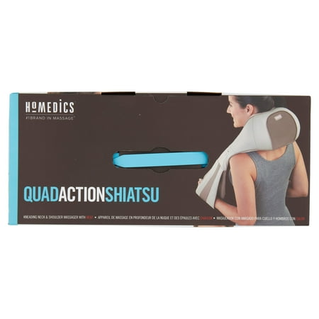HoMedics Quad-Action Shiatsu Massager fpr Neck & Shoulders with Heat & Kneading, Model NMS-620HB