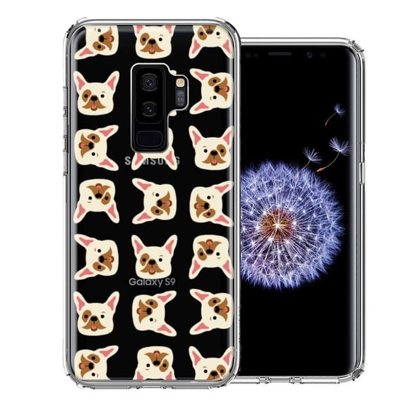 MUNDAZE For Samsung Galaxy S9 Plus Frenchie Bulldog Polkadots Design Double Layer Phone Case Cover