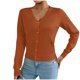thumbnail image 2 of Suéter de cuello en V para mujer, suéter de punto de color liso con cuello en V, cárdigan con botones, blusa para mujer, 2 of 8