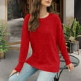 thumbnail image 7 of UQJfacai Long Sleeve Shirts for Women Ribbed Knit Tunic Tops Side Split Loose Fit Dressy Crewneck Pullover Sweaters Fall Clothes, 7 of 7