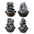 thumbnail image 4 of ZenHaven Stacked Rock Design LED Water Fountain with Pump - 8-Inch Indoor Tabletop Decorative Feature for Relaxation, Office, Hotel, Home Decor - Gray Stone Finish, 4 of 8
